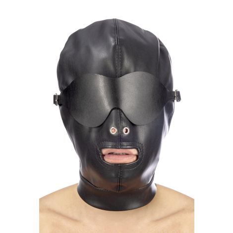 PU FETISH MOUTH HOOD