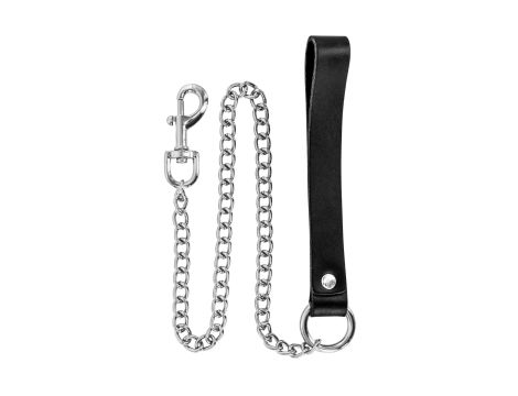 METAL LEASH WITH COW LEATHER WRIST