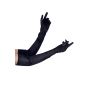 LONG BLACK SATIN GLOVES TU (Size: TU) - 2