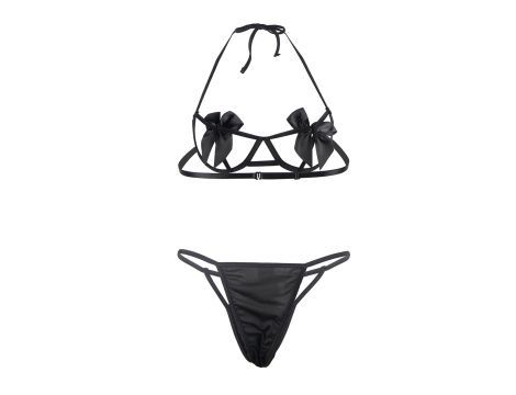 SET 2 PCS BLACK BOWS TU (Size: TU) - 3