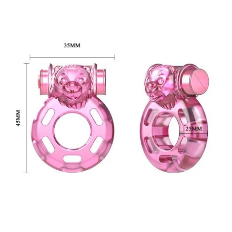 BAILE - Vibrating Cock Ring Bear Pink - 4