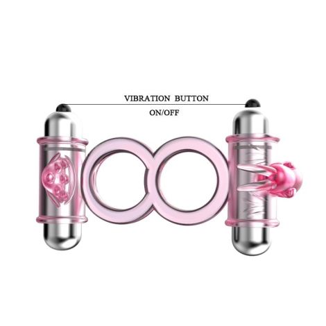 BAILE - BUNNY SNUGGLES COCK CLIT RING, 10 vibration functions - 5