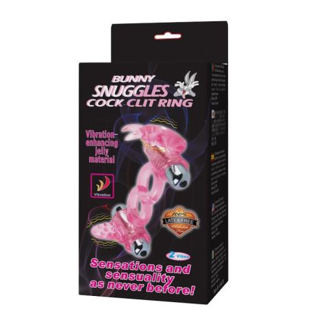 BAILE - BUNNY SNUGGLES COCK CLIT RING, 10 vibration functions - 7