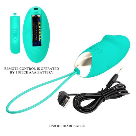 PRETTY LOVE - JULIA Dream chaser 2, Green, Wireless remote control 12 vibration functions - 6