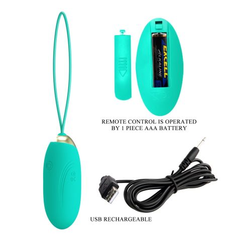 PRETTY LOVE - JENNY Dream chaser 1, Green, Wireless remote control 12 vibration functions - 6