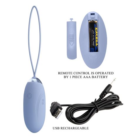 PRETTY LOVE - JENNY Dream chaser 1, Blue, Wireless remote control 12 vibration functions - 6