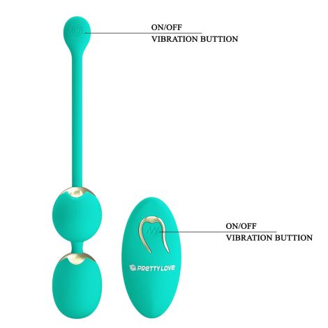 PRETTY LOVE - LECHIES  Dream chaser 5, Green, Wireless remote control 12 vibration functions Memory function - 6