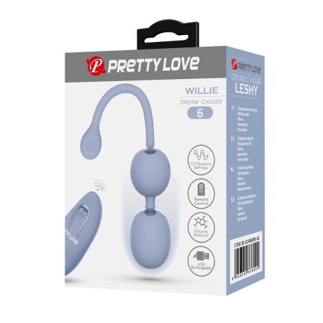 PRETTY LOVE - WILLIE Dream chaser 6, Blue, Wireless remote control 12 vibration functions Memory function - 8