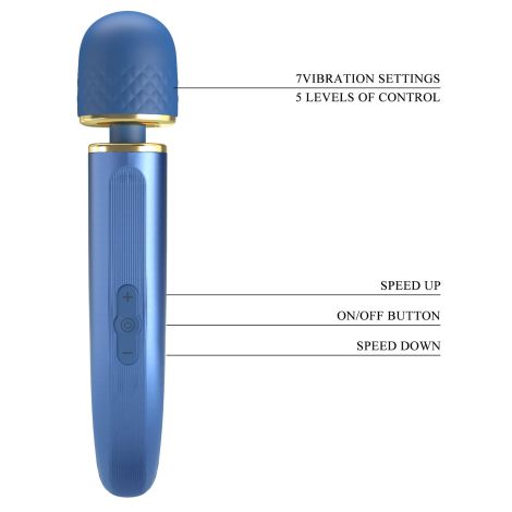 PRETTY LOVE - Colorful Massager Blue, 7 vibration functions 5 levels of speed control - 10