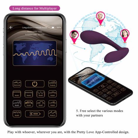 PRETTY LOVE - Baird Purple, 12 vibration functions Mobile APP Long-distance Control - 19