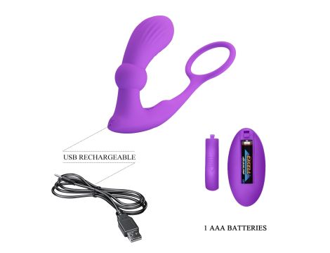 PRETTY LOVE - Warren Purple, Wireless remote control 12 pulse wave settings 12 vibration functions - 3