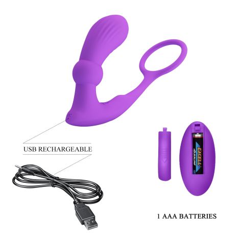 PRETTY LOVE - Warren Purple, Wireless remote control 12 pulse wave settings 12 vibration functions - 8