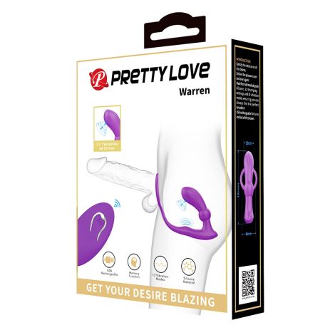 PRETTY LOVE - Warren Purple, Wireless remote control 12 pulse wave settings 12 vibration functions - 10