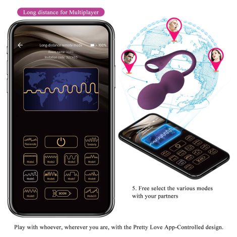 PRETTY LOVE - Elvira dark Purple, 12 vibration functions Mobile APP Long-distance Control - 19