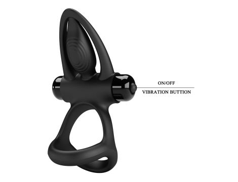 PRETTY LOVE - VIBRATION COCK RING Black, 10 vibration functions - 4