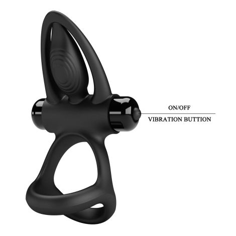 PRETTY LOVE - VIBRATION COCK RING Black, 10 vibration functions - 9