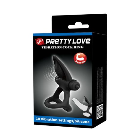 PRETTY LOVE - VIBRATION COCK RING Black, 10 vibration functions - 11