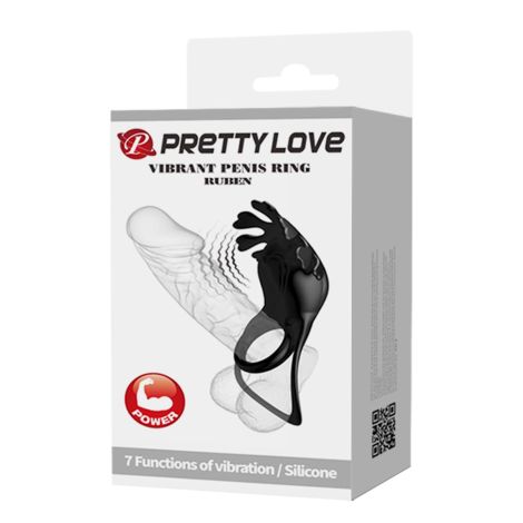 PRETTY LOVE - VIBRANT PENIS RING RUBEN Black, 7 vibration functions - 11