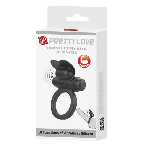 PRETTY LOVE - VIBRANT PENIS RING DEBONAIRE Black, 10 vibration functions - 5