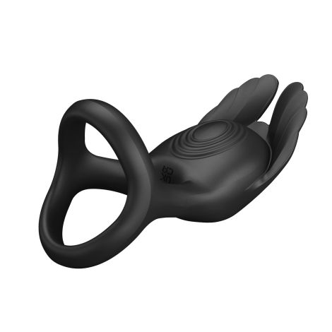 PRETTY LOVE - VIBRANT PENIS RING SILAS Black, 7 vibration functions - 7