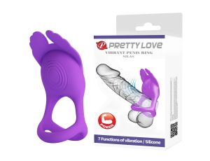 PRETTY LOVE - VIBRANT PENIS RING SILAS Black, 7 vibration functions