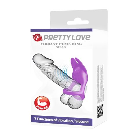 PRETTY LOVE - VIBRANT PENIS RING SILAS Black, 7 vibration functions - 11