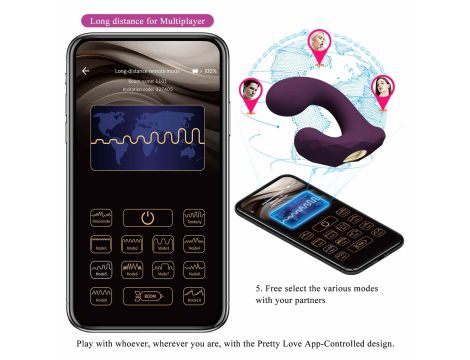 PRETTY LOVE - Billy Purple, 12 vibration functions Mobile APP remote control - 8