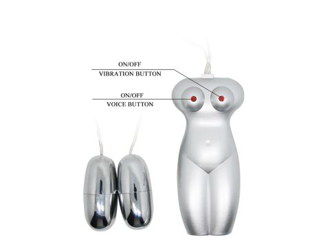 BAILE - Masturbator toy, TPR, double vibrating egg with voice, tighten,shrink 3AAA batteries - 3