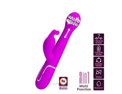 PRETTY LOVE - Dejon Twinkled Tenderness Purple, 7 vibration functions 4 thrusting settings 4 rotation functions - 2