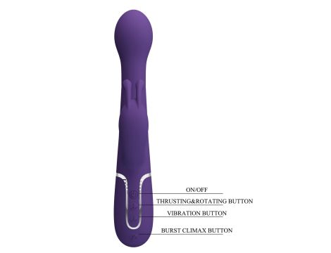 PRETTY LOVE - Dejon dark Purple, 7 vibration functions 4 thrusting settings 4 rotation functions - 9