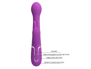 PRETTY LOVE - Dejon Purple, 7 vibration functions 4 thrusting settings 4 rotation functions - image 2