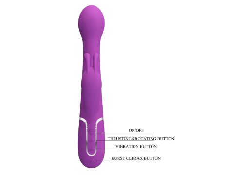 PRETTY LOVE - Dejon Purple, 7 vibration functions 4 thrusting settings 4 rotation functions - 2