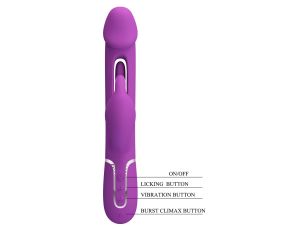 PRETTY LOVE - Kampas Purple, 7 vibration functions 4 licking settings - image 2