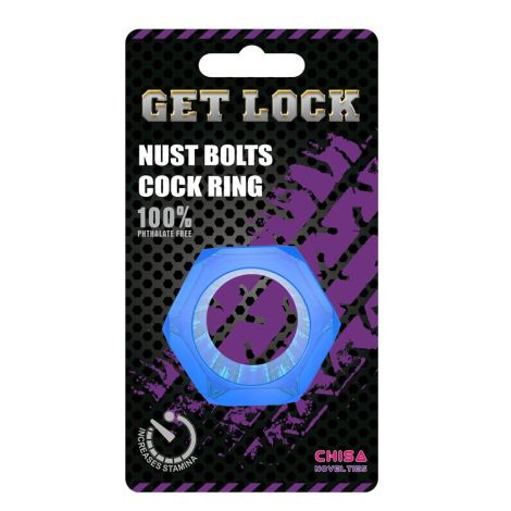 Nust Bolts Cock Ring-Blue - 2