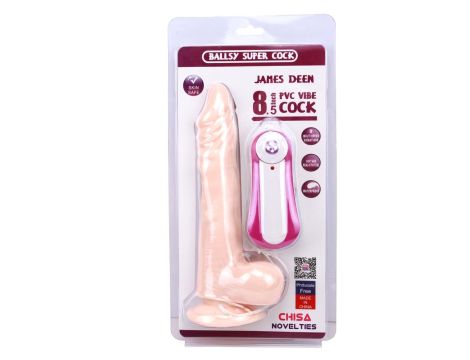 JAMES DEEN 8.5"" Vibrating Dildo - 8