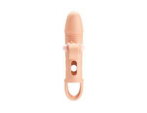 ROMANCE - Penis sleeve,  TPE material,vibration, battery LR41*3, Flesh - image 2