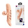 ROMANCE - Penis sleeve,  TPE material,vibration, battery LR41*3, Flesh - 2