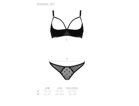 MARINA SET WITH OPEN BRA black S/M - Passion - 5