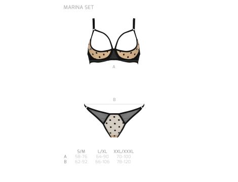 MARINA SET WITH OPEN BRA beige S/M - Passion - 5