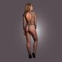 Bodystocking with fishnet structure, open crotch and turtle neck. - 7