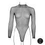 Body with fishnet structure and turtle neck. - 12