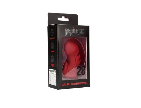 Model 28 - Ultra Soft Silicone Chastity Cage - Red - 7