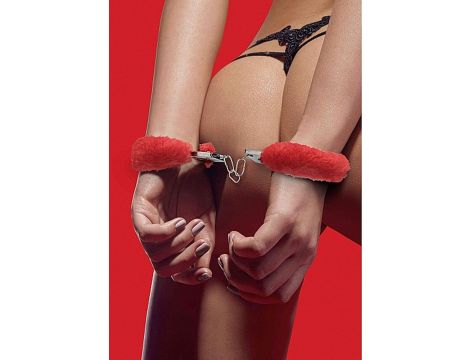 Beginner""s Handcuffs Furry - Red