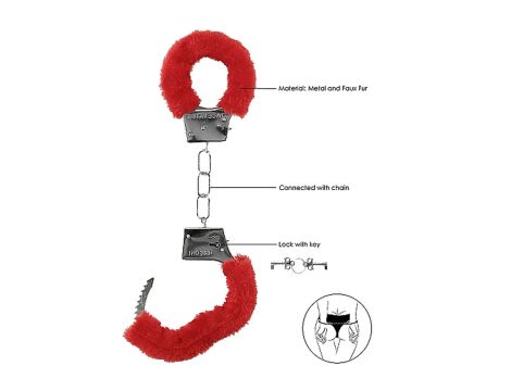 Beginner""s Handcuffs Furry - Red - 6