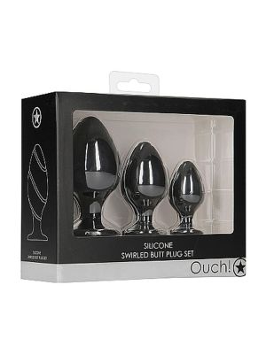 Swirled Butt Plug Set - Black - image 2