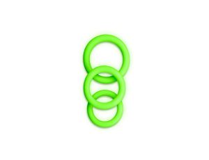 3 pcs Cock Ring Set - Glow in the Dark - Neon Green - image 2