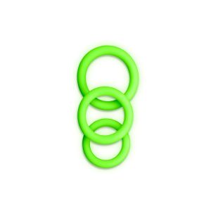 3 pcs Cock Ring Set - Glow in the Dark - Neon Green - image 2