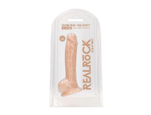 Silicone Dildo With Balls - 22,8 cm - Flesh - image 2