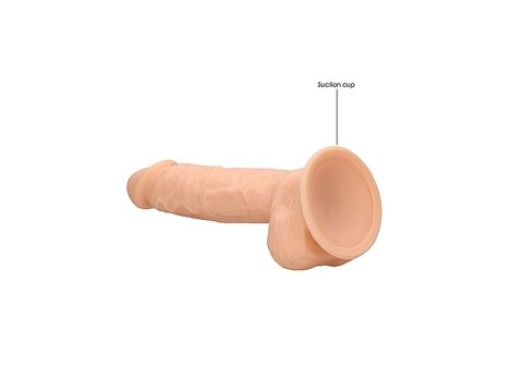 Silicone Dildo With Balls - 22,8 cm - Flesh - 6