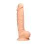 Silicone Dildo With Balls - 22,8 cm - Flesh - 4